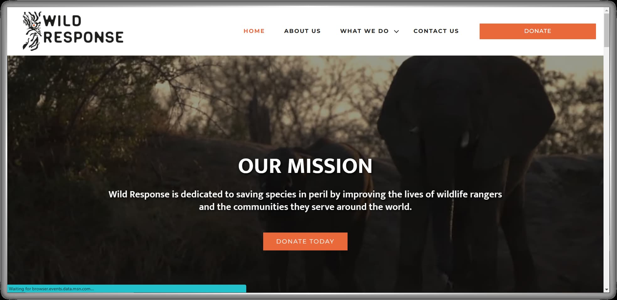 picture showing Wild Response website